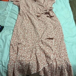 Floral Pink Midi Dress